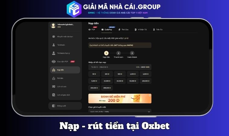 Chính sách nạp rút minh bạch – Giao dịch nhanh, không chậm trễ