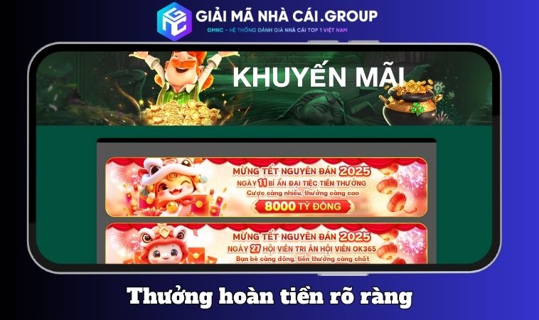 Chính sách thưởng và hoàn tiền cực rõ ràng