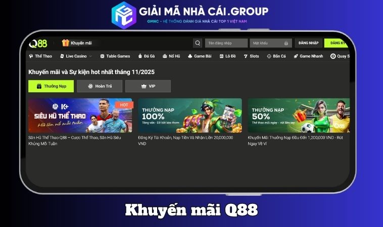Khuyến Mãi Q88 – Ưu Đãi Cực Khủng Tháng 12/2025 Cho Bet Thủ