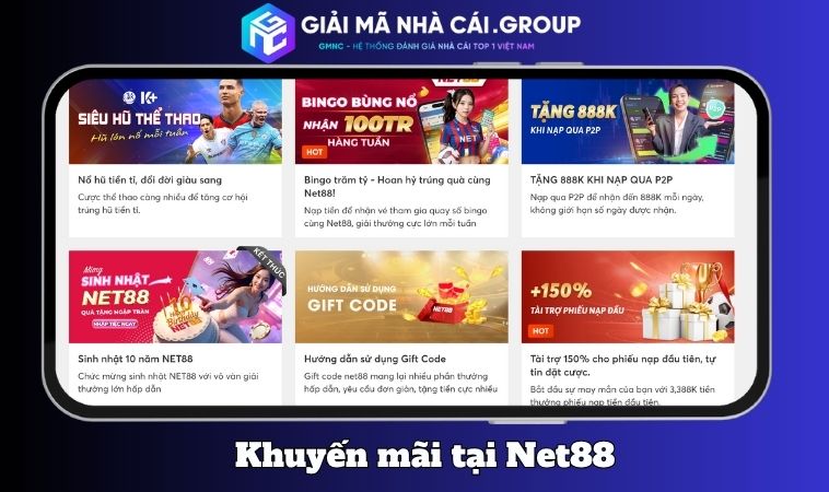 Khuyến mãi, nạp – rút tiền tại Net88