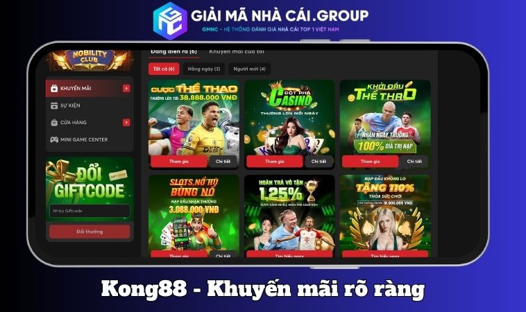 Kong88 Khuyen mai ro rang