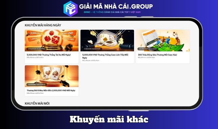 Thưởng cược tài xỉu, cược liên tiếp, thưởng thua, thưởng đôi